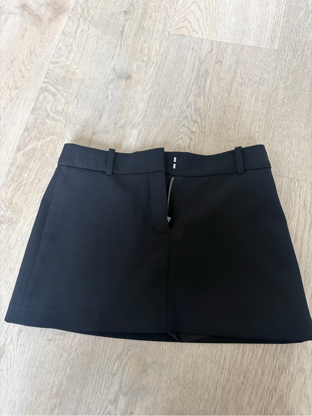 Babaton Black Mini Skirt with Front Zip